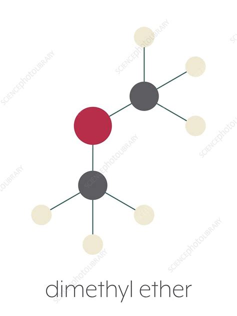 Dimethyl ether molecule, illustration - Stock Image - F030/5473 - Science Photo Library