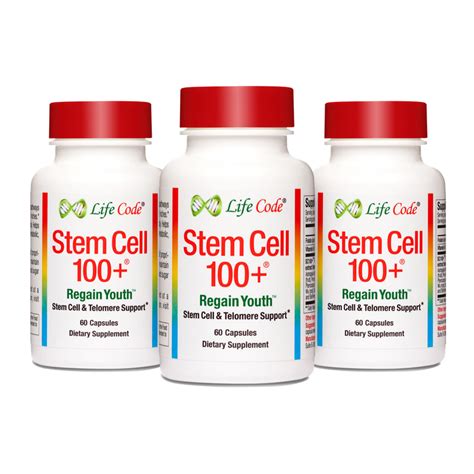 Stem Cell 100 + Plus Anti-Aging, Rejuvenation, Regeneration Supplements - Life Code