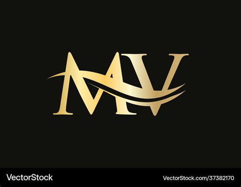 Modern mv logotype for luxury branding mv logo Vector Image