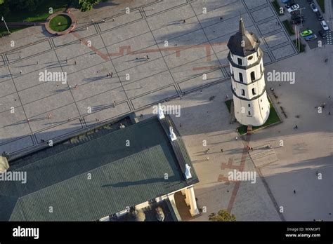 Aerial view of Vilnius Old Town, Lithuania. In 1994 the Vilnius Old ...