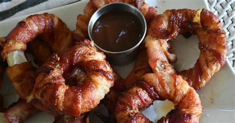 Crispy Keto Bacon-Wrapped Onion Rings | Air Fryer Recipe