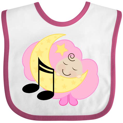 Music Baby Musical Notes Baby Bib - White and Raspberry | School Music T-shirts And Gifts | Baby ...