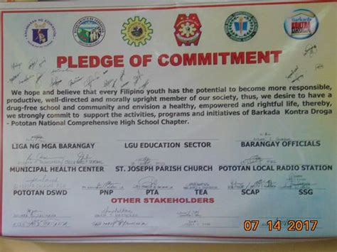 Brigada Eskwela Pledge Of Commitment PDF