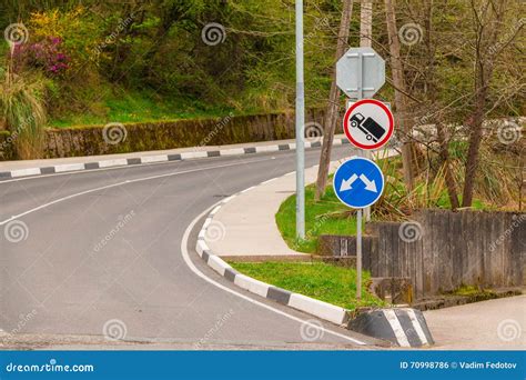 Turn on mountain road stock photo. Image of horizontal - 70998786