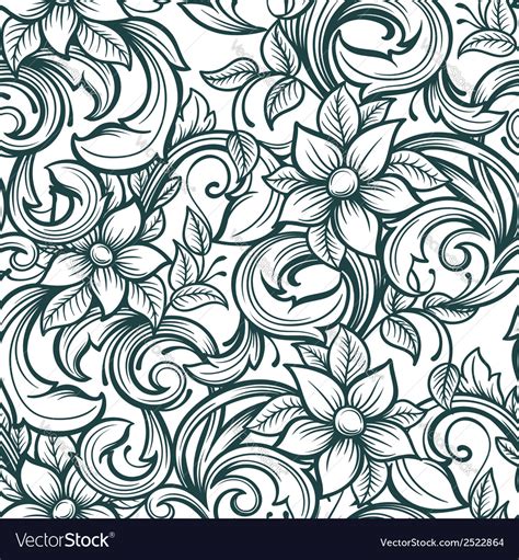 Seamless floral hand draw pattern Royalty Free Vector Image