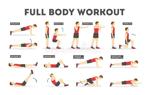 Full Body Workout Set. Exercise for Man Stock Vector - Illustration of active, male: 141700639