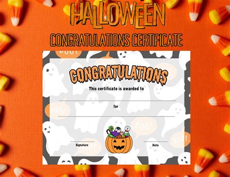 Printable Halloween Certificate Award, Winner of Games, Classroom ...