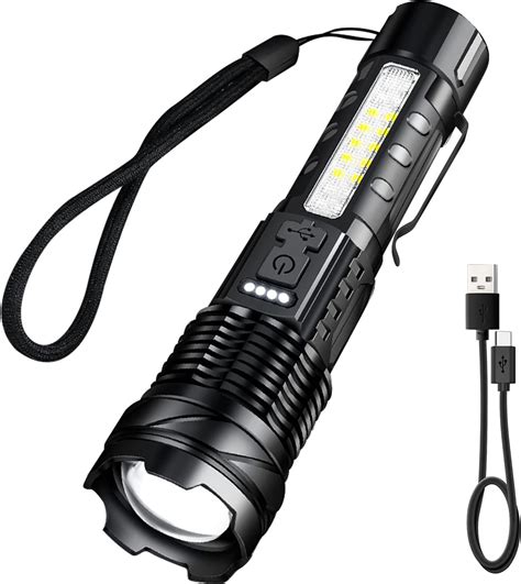 Amazon.com: BORUIT Rechargeable Flashlights High Lumens 20000 Super Bright LED Tactical Flash ...