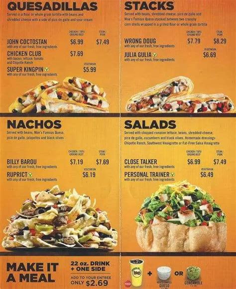 Moes Printable Menu