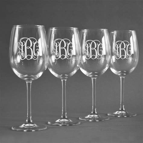 Monogram Wine Glasses (Set of 4) (Personalized) - YouCustomizeIt