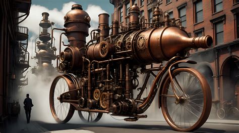 Intricate Steampunk Bicycle with SteamPowered Engine in a Whimsical ...