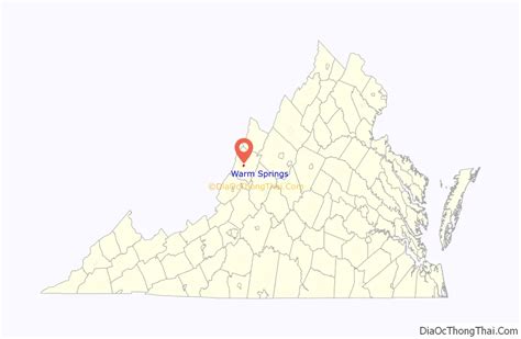 Map of Warm Springs CDP, Virginia - Thong Thai Real