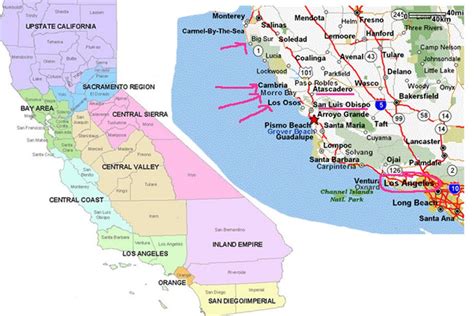 Coastal Map Of Southern California - Klipy - Central California Beaches ...