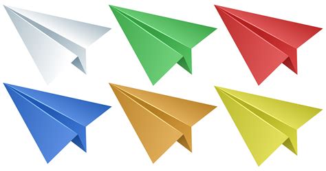 Paper airplanes in six colors 368152 Vector Art at Vecteezy