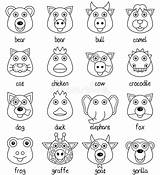 Animal Faces Coloring Pages sketch template