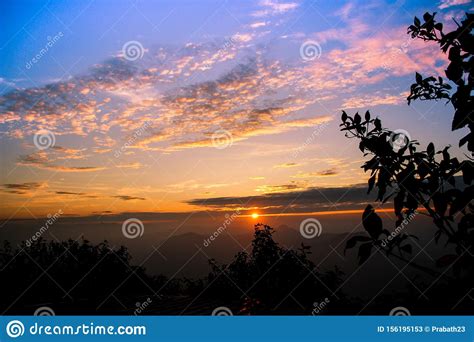 Golden Yellow Sunrise Over the Mountains Stock Image - Image of cloud, yellow: 156195153