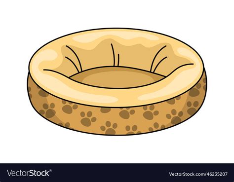 Cartoon dog bed isolated on white background Vector Image