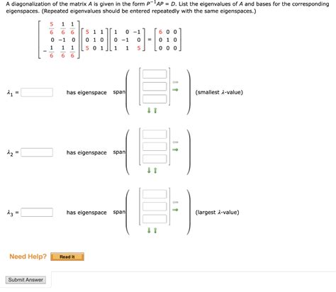 Solved A diagonalization of the matrix A is given in the | Chegg.com