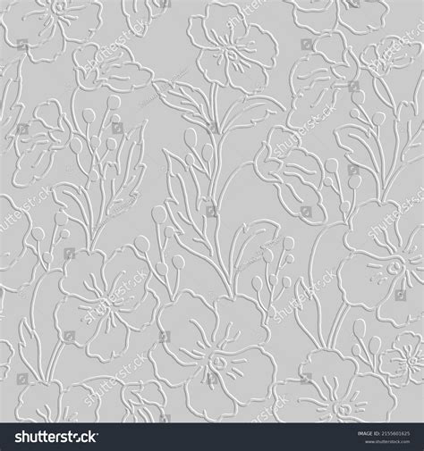 Floral Embossed Line Art Tracery 3d Stock Vector (Royalty Free) 2155601625 | Shutterstock