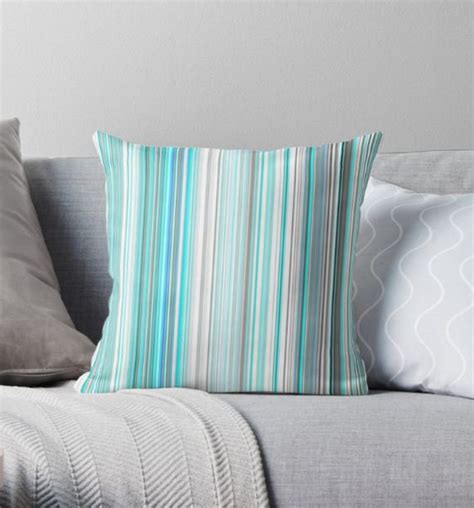 Modern Pillow Blue Turquoise White Lines Home Decor - Etsy