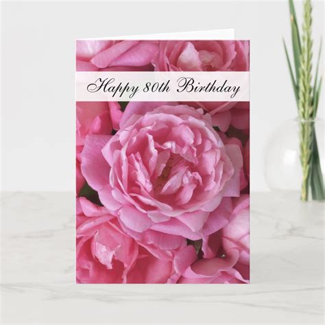 80th Birthday Card - Roses for 80 Year | Zazzle