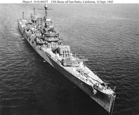 CV-16 - Brooklyn-class light cruiser USS Boise at sea off...