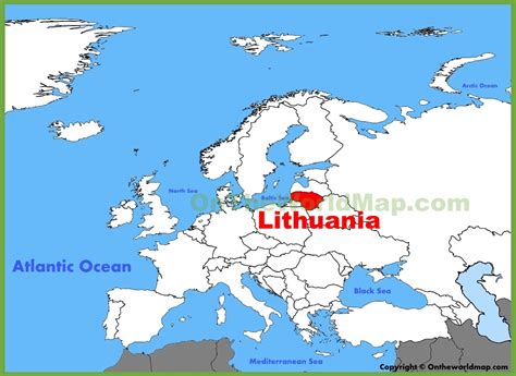 Lithuania location on the Europe map - Ontheworldmap.com