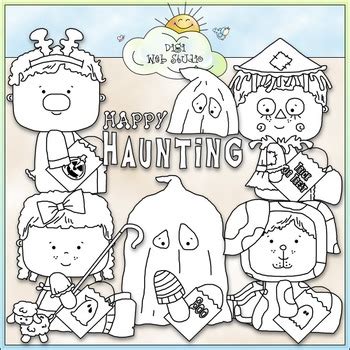 Halloween Costume Kids Clip Art 3 - Halloween Clip Art - CU Clip Art & B&W