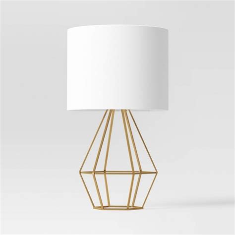 21.5"x11" Large Geo Table Lamp Brass - Threshold™ : Target