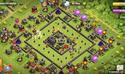 [Town Hall 9] TH9 War Trophy Base v55 - anti 2 star [With Link] [10-2019] - War Base - Clash of ...