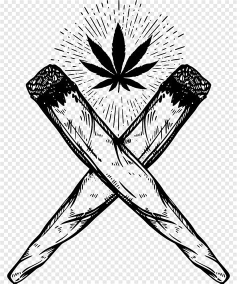 Joint Drawing Cannabis smoking, Cannabis Joint, angle, monochrome png | PNGEgg