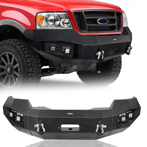 Hooke Road F150 Offroad Steel Front Bumper W/Winch Plate Compatible With Ford F-150 2004 2005 ...