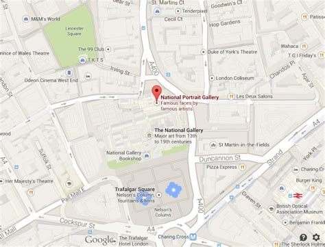 Map of National Portrait Gallery London