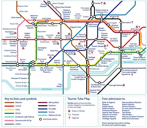 Tourist version of the London Underground map | London tube map, London ...