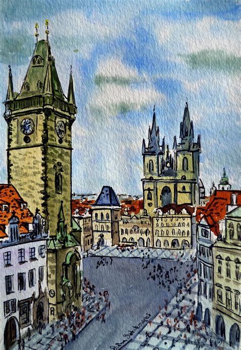 Prague Czech Republic Painting by Irina Sztukowski