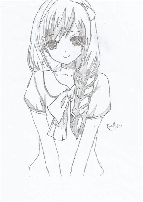 To Draw Simple Anime Girl Drawing Easy ... | Dibujos bonitos, Dibujos de anime, Dibujos