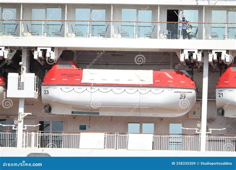 Ijmuiden, the Netherlands - August 25th, 2022: Norwegian Dawn Cruise Ship Safety Boat Editorial ...