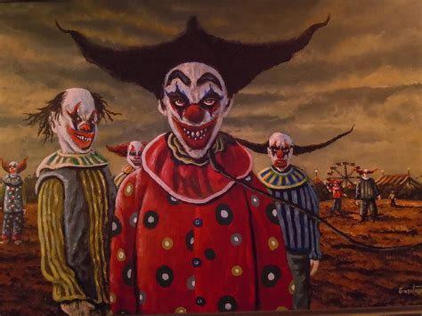 Evil Clown Traveling Carnival Painting by James Guentner