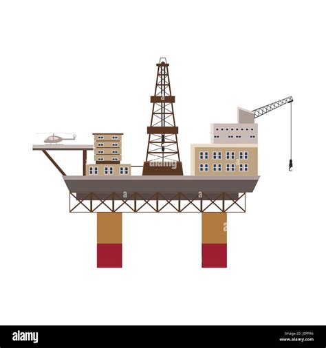 Oil rig at sea icon, cartoon style Stock Vector Image & Art - Alamy