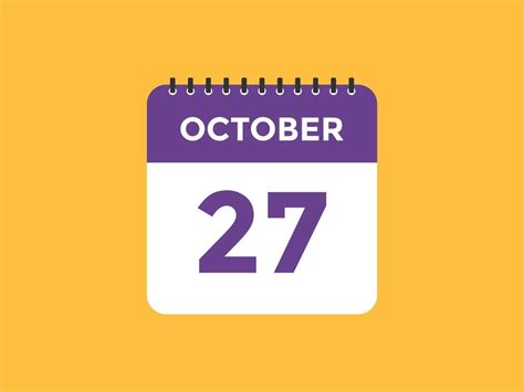 october 27 calendar reminder. 27th october daily calendar icon template. Calendar 27th october ...