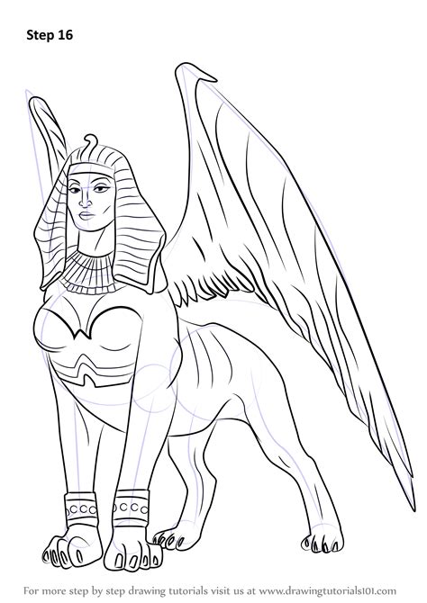 Learn How to Draw a Sphinx (Other Creatures) Step by Step : Drawing ...