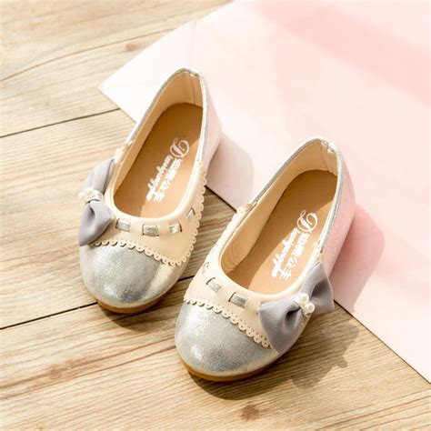 Kids Girls Shoes 2017 Spring New Fashion Pearl Bow Princess Ballet Flat Girls Soft Sole Children ...