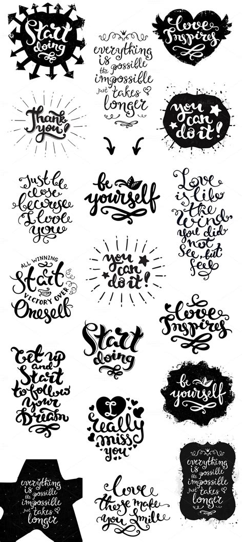 18 Vintage Lettering Poster Set ~ Illustrations on Creative Market