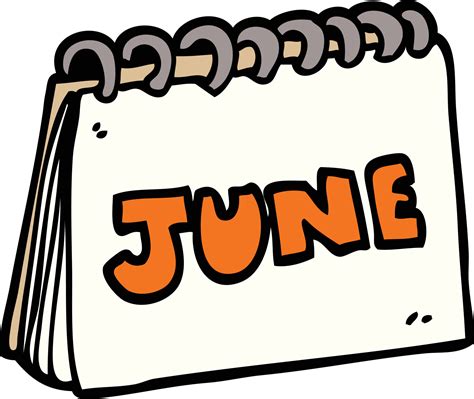 cartoon doodle calendar showing month of june 12146244 Vector Art at ...