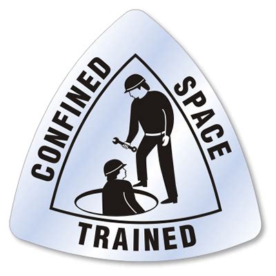 Confined Space Trained Helmet Decals- Triangle Shape, SKU - HH-0346