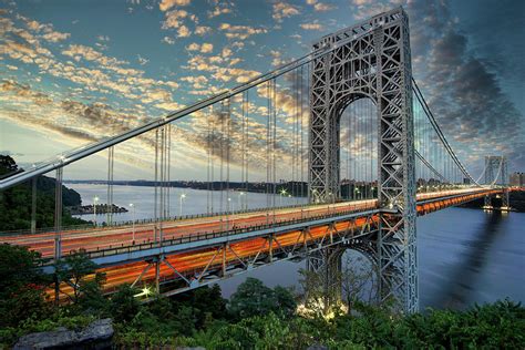 George Washington Bridge at Sunset Photograph by Daniel Portalatin - Fine Art America