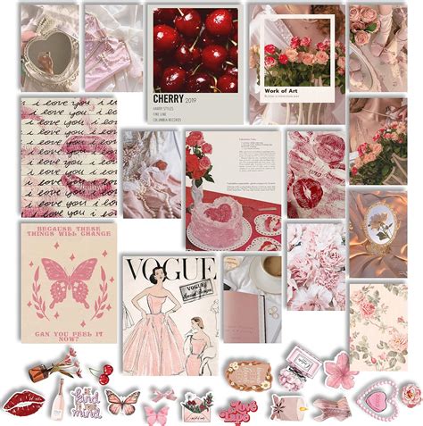 97 Decor Coquette Room Decor for Aesthetic Wall Collage, Pink Aesthetic ...