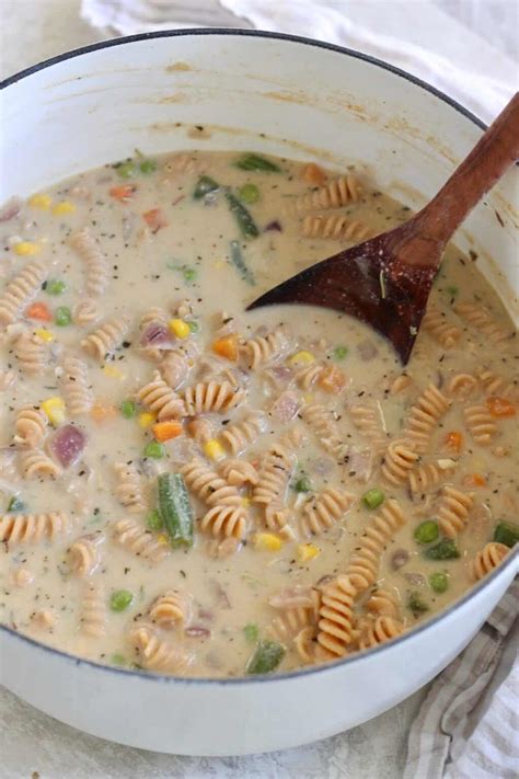 Creamy Vegetable Pasta Soup | Healthy Vegetable Noodle Soup