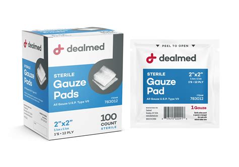 Buy Dealmed Sterile Gauze Pads – 100 Count, 2’’ x 2’’ Disposable and ...