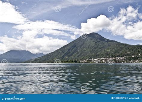 Volcanoes Overlooking Lake Atitlan Stock Image - Image of landscape, volcano: 133682795